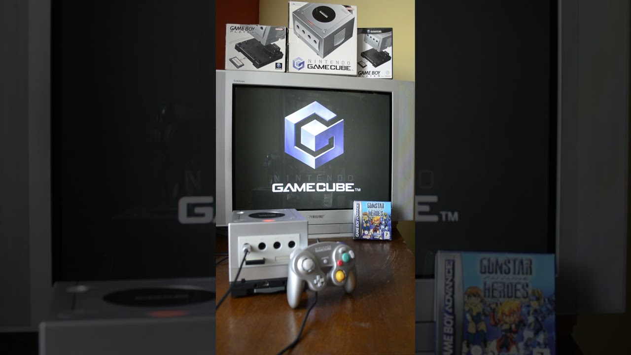 Nintendo Gamecube Gameboy Player Gunstar Future Heroes Sega Game Boy Advance Sony CRT TV