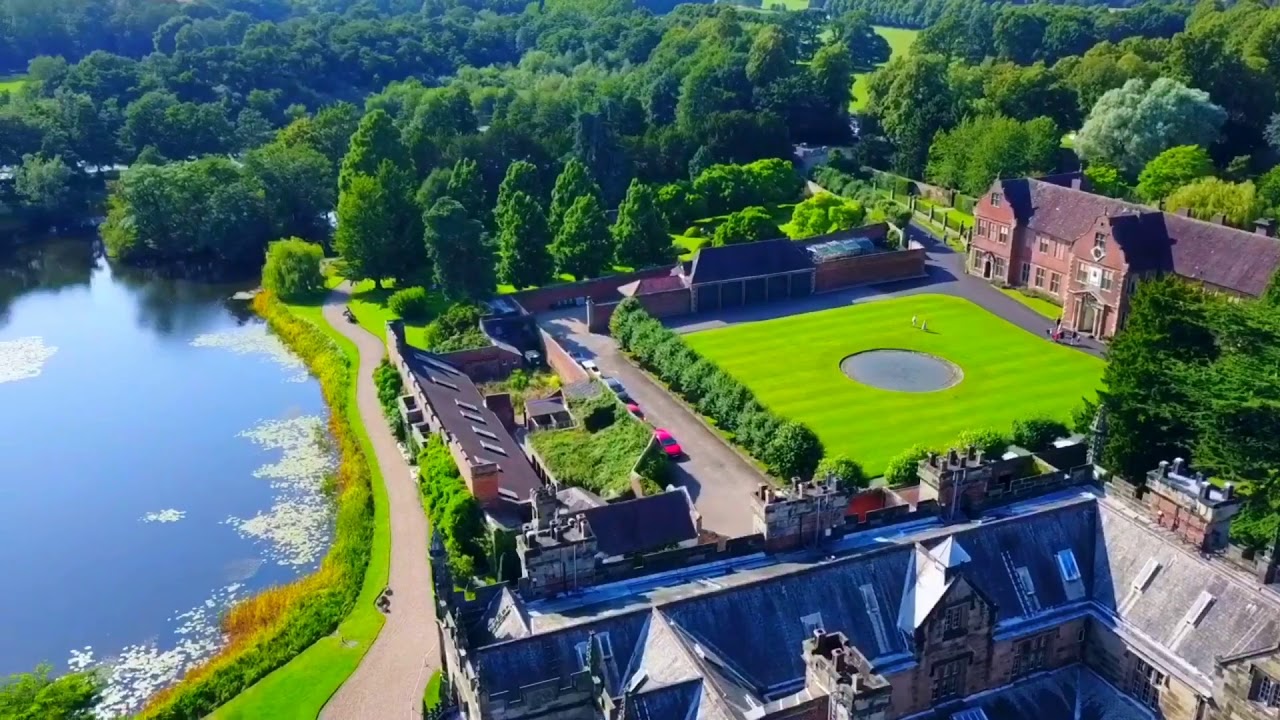 Drone footage of Arbury  Hall in Nuneaton