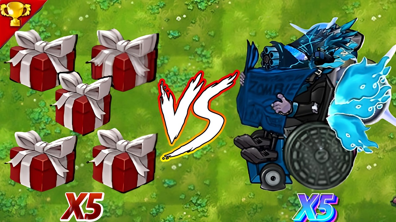 PVZ 1 Fusion 3.4Challenge!5X surprise gift box VS 5X random ultimate zombie-Who Will Win?