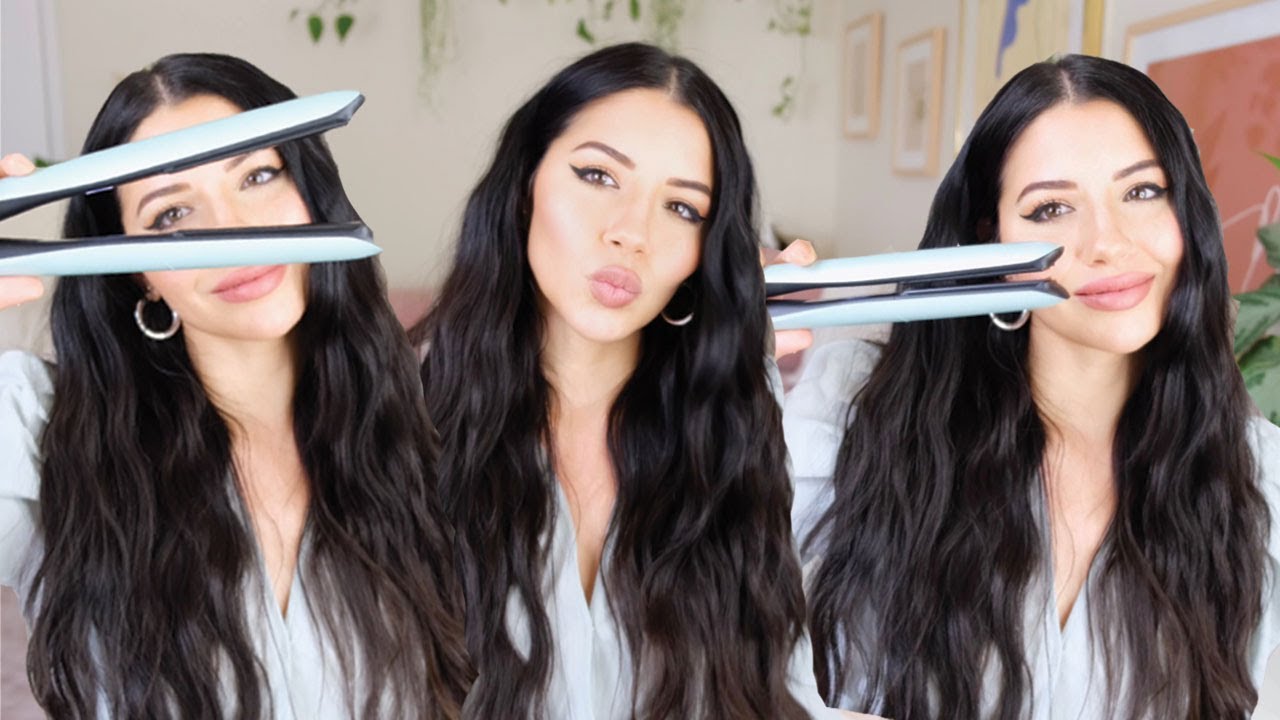 EASY FLAT IRON WAVE TUTORIAL | HOW TO DO BEACH WAVES WAVES WITH A STRAIGHTENER | JUSTINE MARJAN