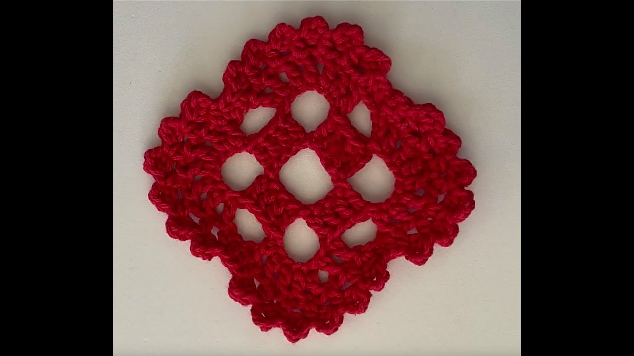 DIY.QUADRATO PUNTO PIPPIOLINO. CROCHET PICOT SQUARE. CUADRADO PUNTO PICO TEJIDO.FAI DA TE