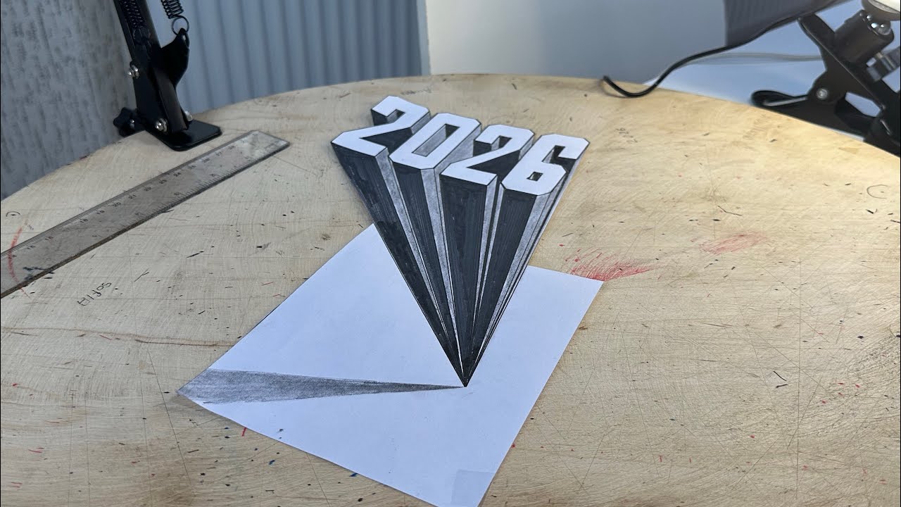 رسم ثلاثي الأبعاد 2026 | 3D Drawing 2026 – Amazing Optical Illusion Art