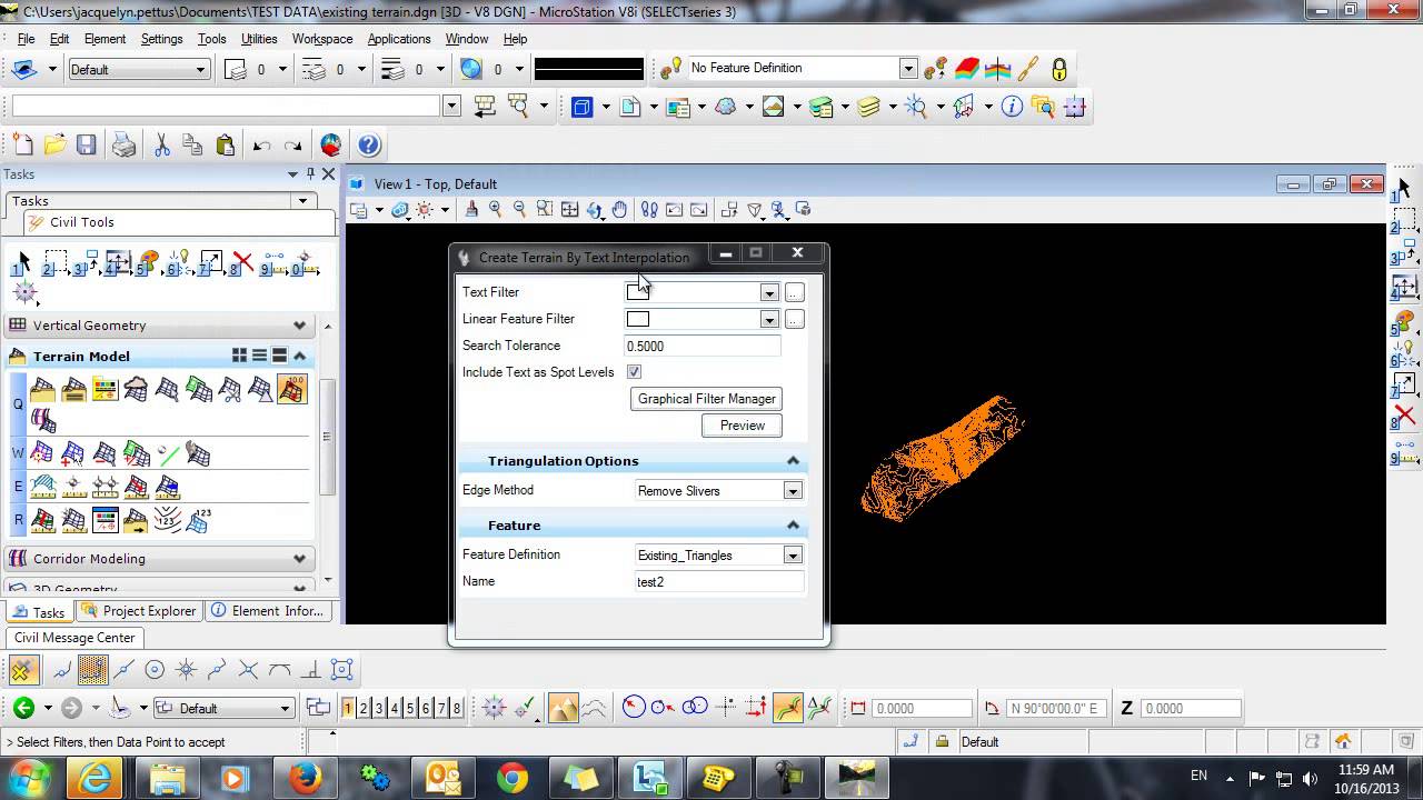 Import Text as Spot Elevations to Create a Terrain Model