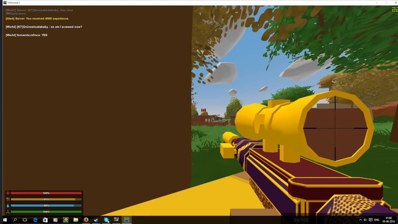 Unturned How to craft Sentry!!