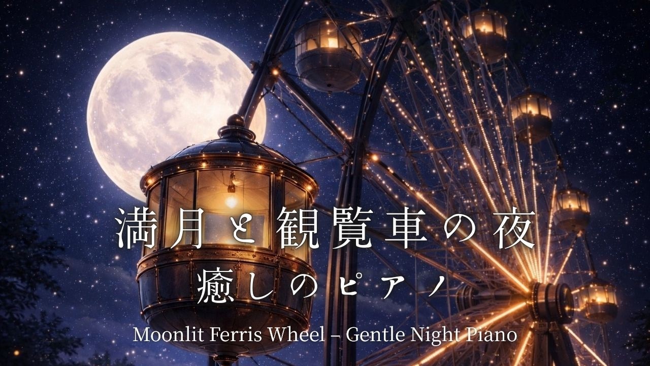 【リラックス音楽】やさしい夜のピアノ｜満月と観覧車の夜｜癒し音楽・癒しのピアノ・睡眠用BGM・作業用BGM｜ Relaxing Piano Ambient Music（1hour）