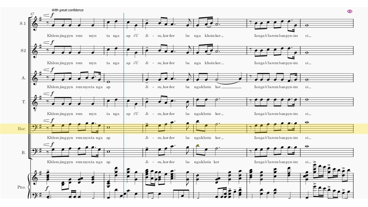 And Can it be? (Khasi) - BARITONE Practice Track| SATB Choir Rehearsal. 