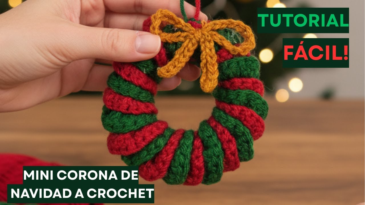 ¡Crea tu Magia Navideña! 🎄 Mini Corona de Ganchillo Fácil y Rápida