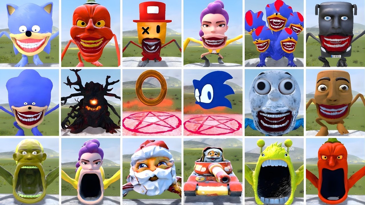 I PLAYED DEATHMATCH GAME WITH ALL SHIN SONIC TAPES FAMILY VS SEA EATER FAMILY in Garry's Mod!