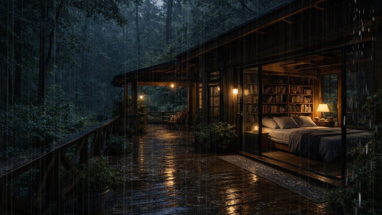 ASMR Rain Sounds for Deep Sleep 🌧️ Relaxing Night Rain Ambience, Thunder & Cozy Rain for Stress