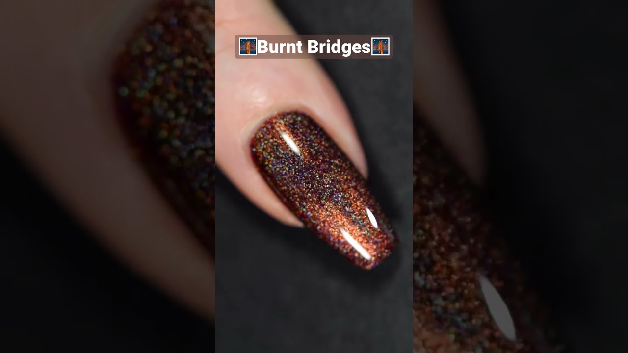 Perfect holo nails for Fall🍂 Burnt Bridges🌉 Holo Taco