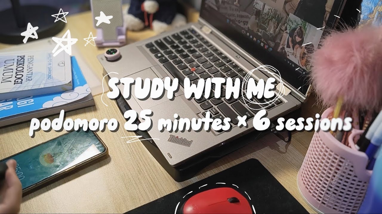 Study With Me 3 Hours | Podomoro 25/5 × 6 | No BGM | Deep Focus