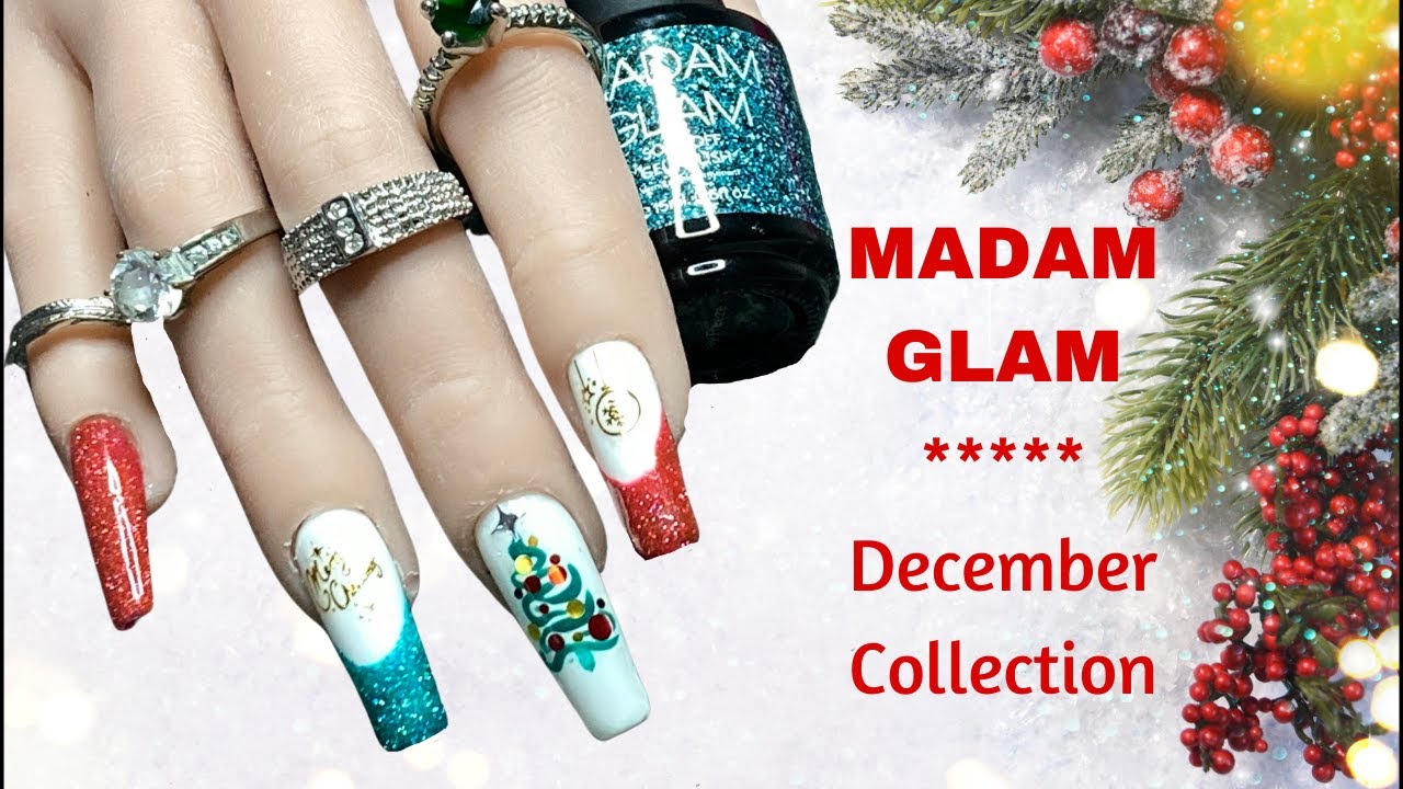 MADAM GLAM December Collection Swatches Easy Christmas Nails For Beginners