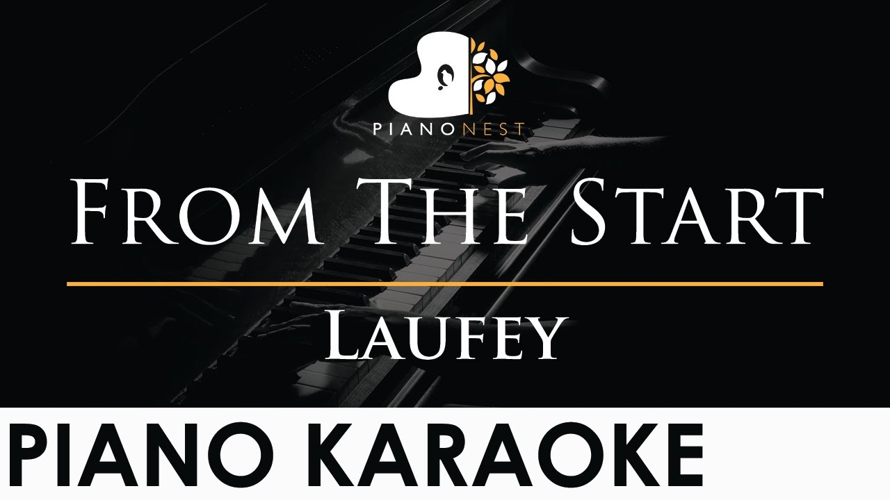 Laufey - From The Start - Piano Karaoke Instrumental Cover with Lyrics