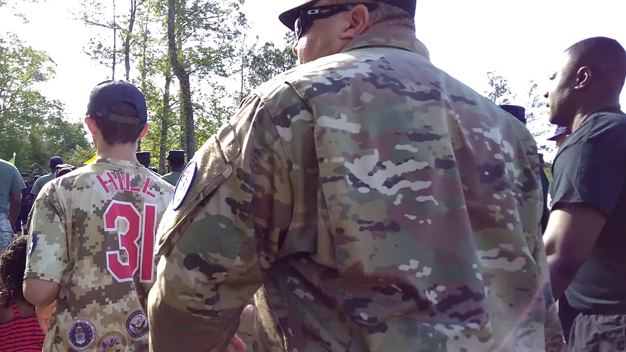 Family day at camp Shelby ya boy Zachary Austin Gonzalez I marched for a really long