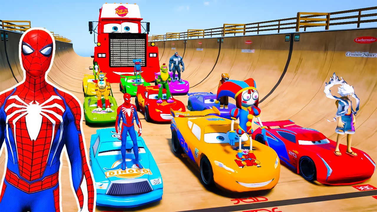 GTA V SPIDERMAN 2, THE AMAZING DIGITAL CIRCUS, POPPY PLAYTIME 3 Join in Epic New Stunt Racing Game