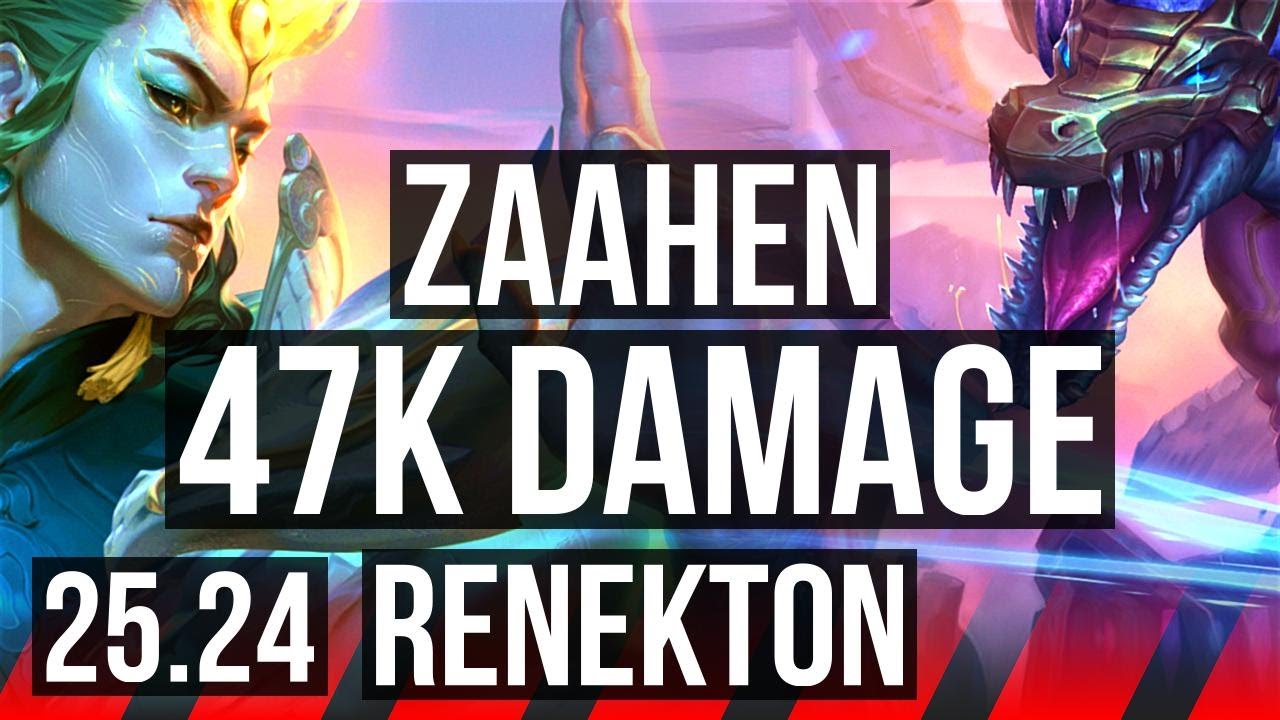 ZAAHEN vs RENEKTON (TOP) | Fleet Footwork, Good KDA: 12/1/5, 47K damage | EUW Challenger | 25.24