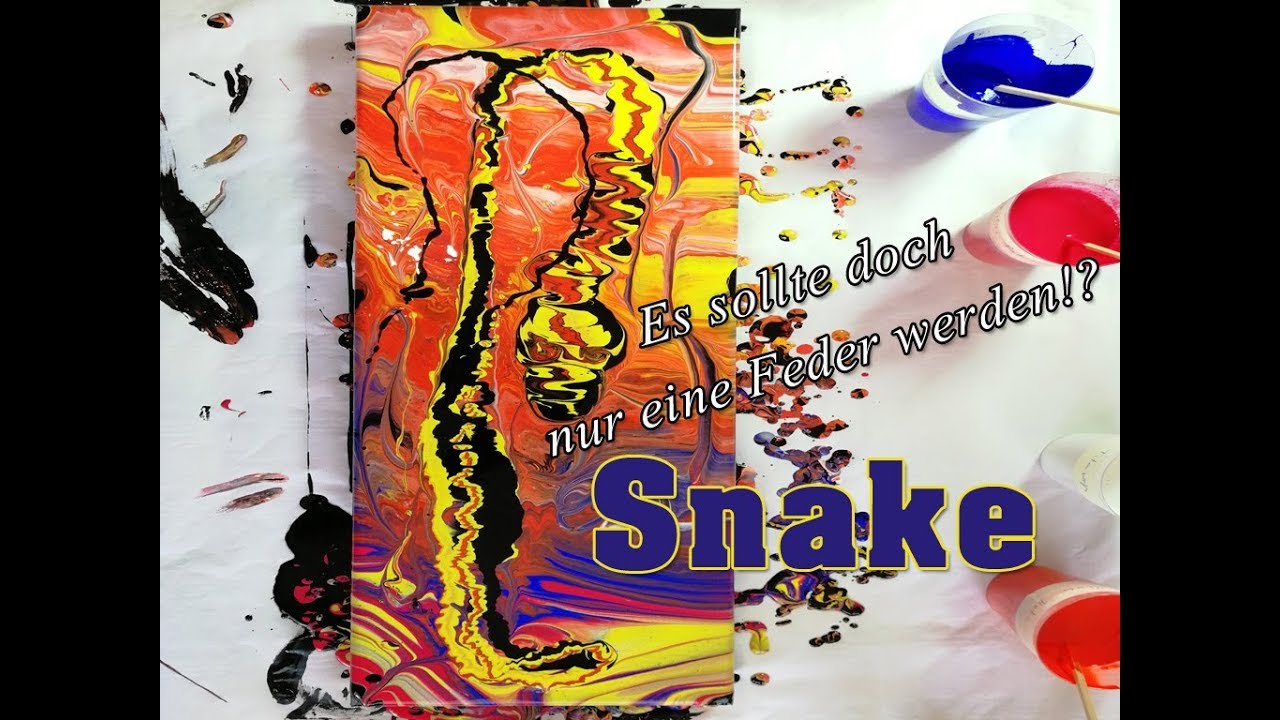 Acrylbild -Pouring    |    Ich wollte eigentlich eine Feder gießen (malen)....  Snake Bild Nr 11