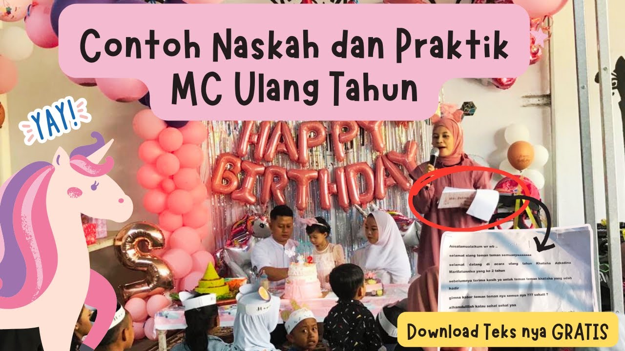CONTOH NASKAH SIMPEL DAN PRAKTIK MC ULANG TAHUN ANAK ANAK