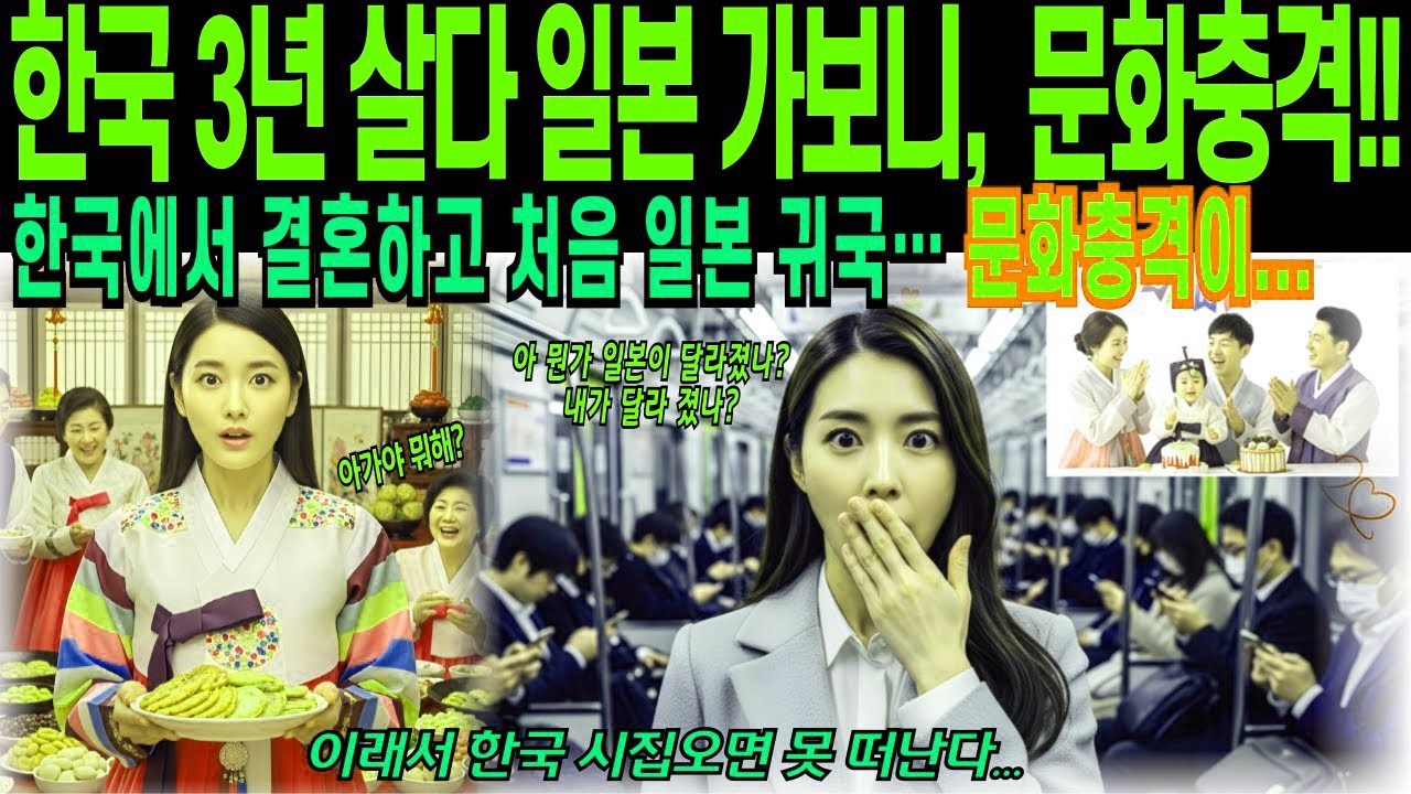 한국에서 살다 3년만 에 일본 가보니 문화 충격 이래서 한국 시집오면 못떠난다 해외감동사연