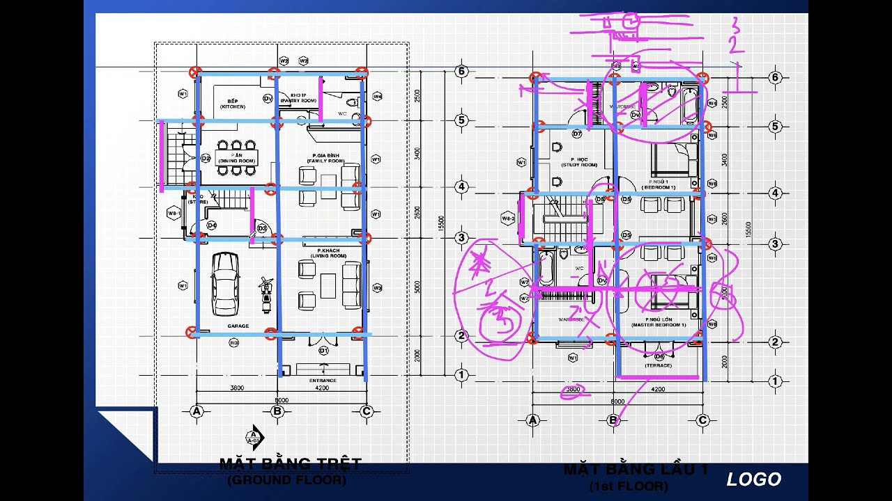 BTCT2 C4.2.3.1 Thực hành bố trí hệ kết cấu khung bê tông cốt thép -  Phần 1: Biệt thự đơn giản