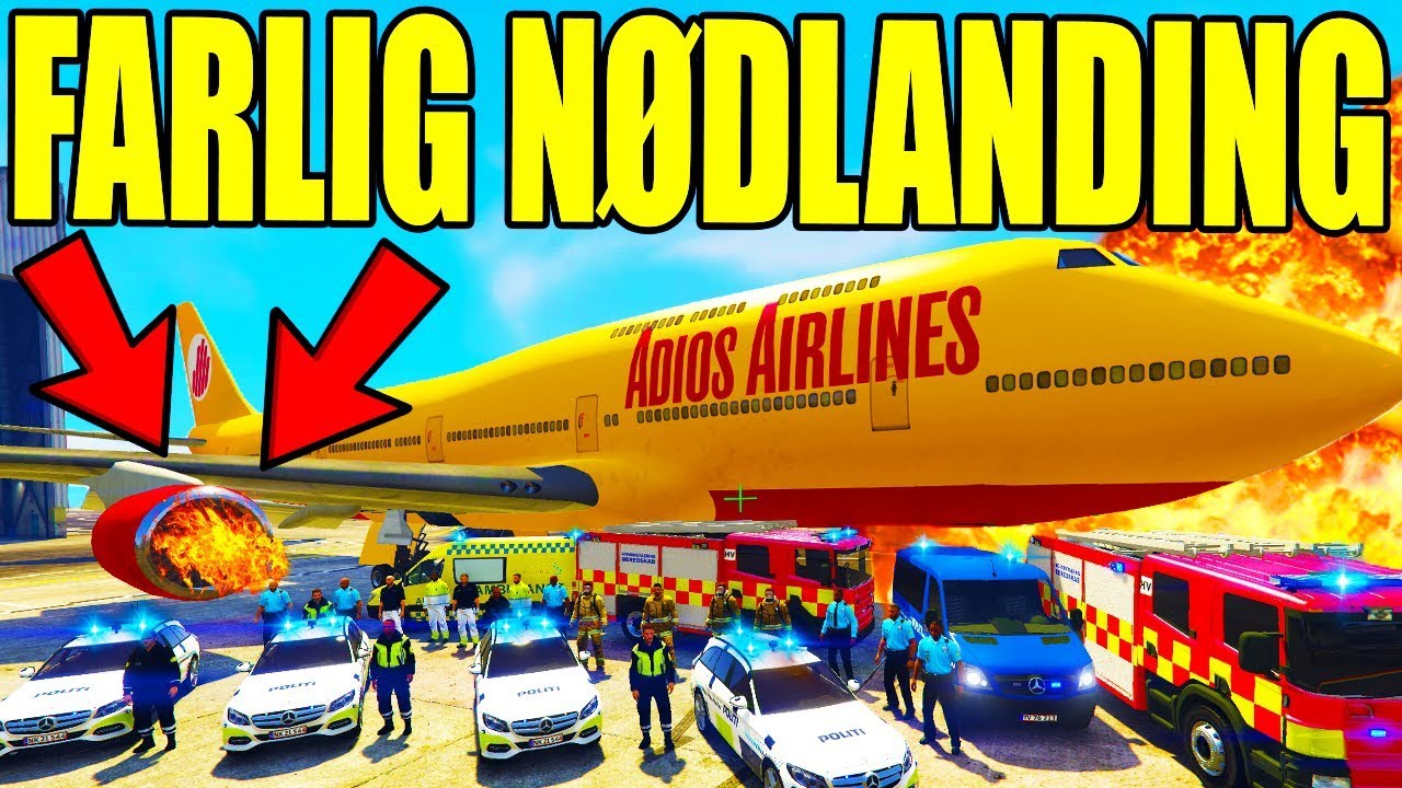 FARLIG NØDLANDING I LUFTHAVNEN - GTA V LSPD:FR - DANSK POLITI [#98]