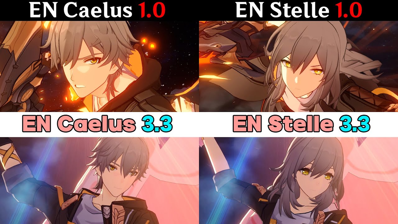 Old vs New EN Caelus & Stelle  (Ultimate voice lines) - HSR v3.3