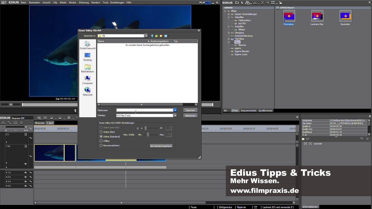 EDIUS TRICK - HD Ausgabe mit 50 P (Vollbildern) - Wissen aus der Filmpraxis