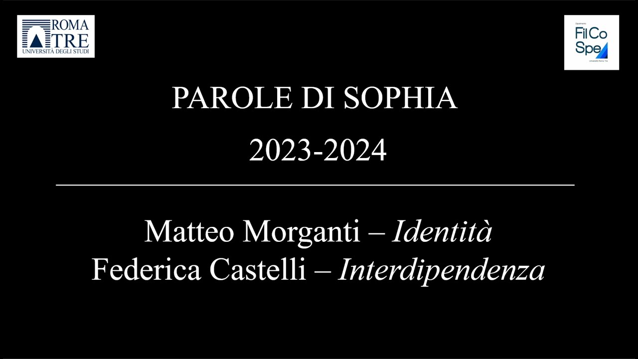 Le Parole di Sophia 2024 - Matteo Morganti e Federica Castelli