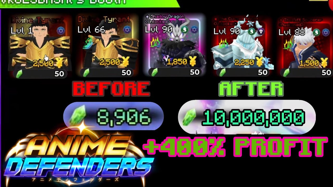 I MADE SO MUCH PROFIT IN JUST 2 DAYS!!! (UPDATE 9) - Anime Defenders