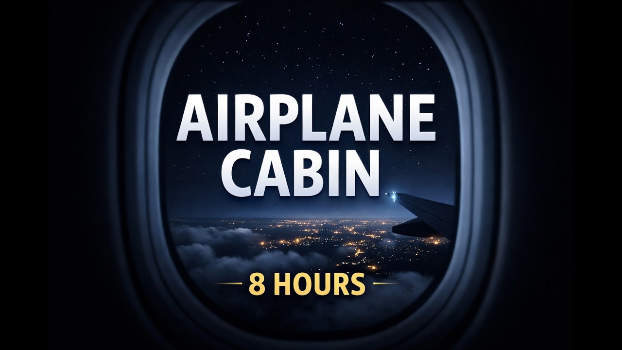 Airplane Cabin Sound for Sleep ✈️ 8 Hours | Relaxing Flight White Noise, Deep Sleep, Focus