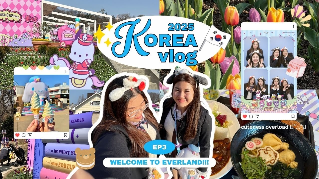 2025 Korea Vlog Ep.3 🇰🇷✨| Welcome to Everland 🙌🏻🎀🐰