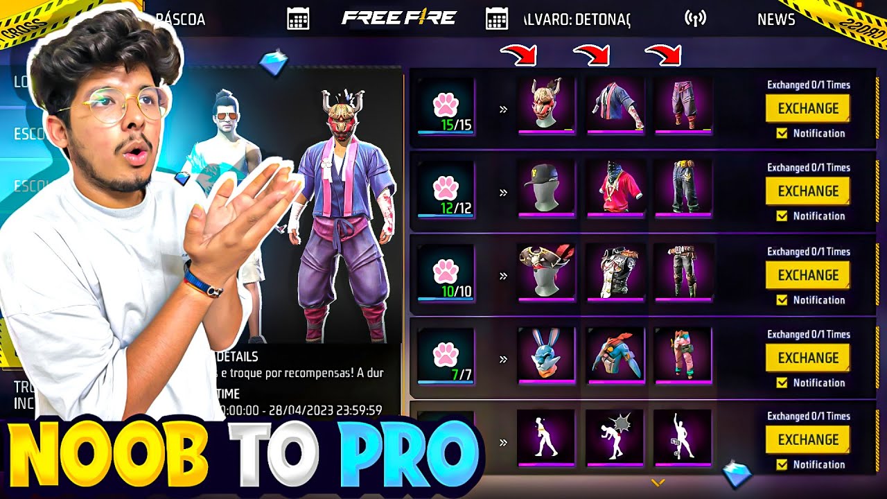 Free Fire i Did Noob To Pro😍 in 11,000 Diamond | I Got All New Emote & Bundles - Garena Free Fire