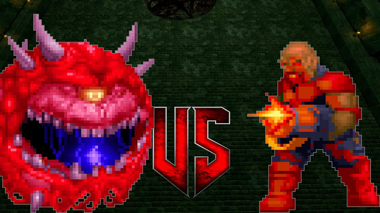 Cacodemon vs Chaingunner - BRUTAL DOOM Monster Infighting - Full HD NPC BOSS Battles