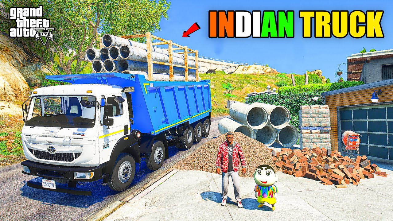 Franklin & Shinchan Buy Indian TATA Signa Tipper Truck And Start Transport Business in GTA 5