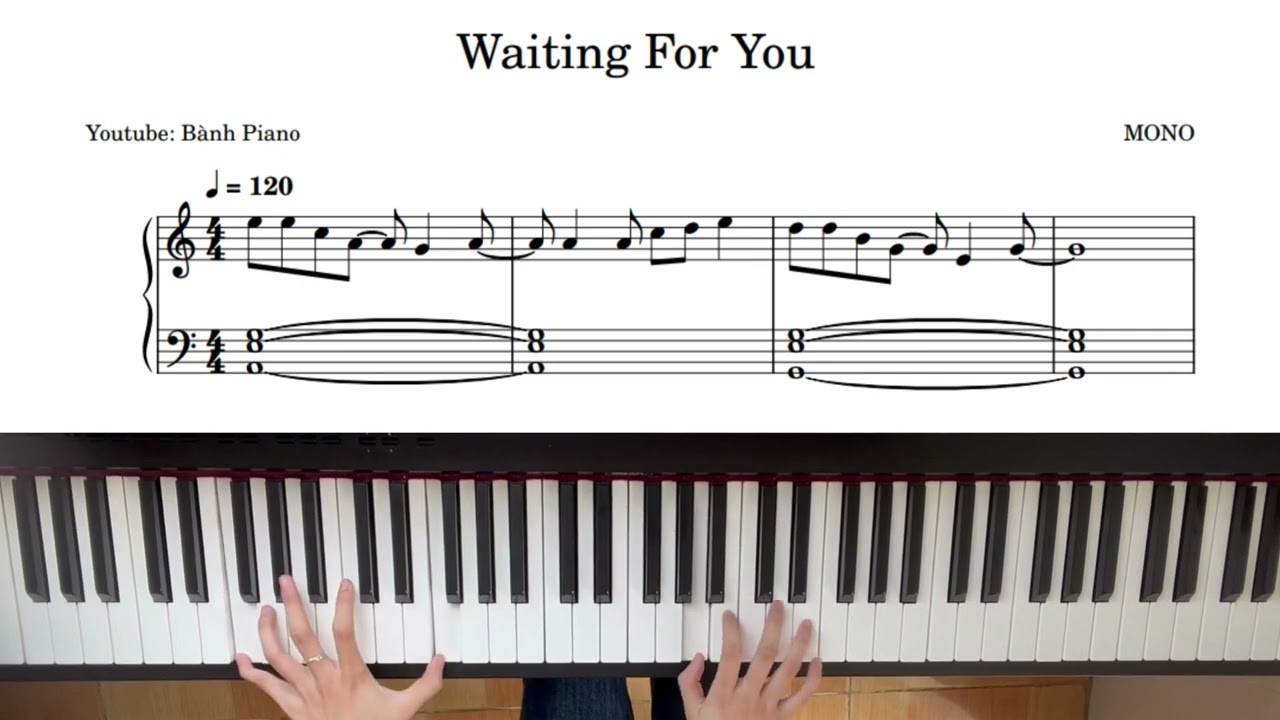 WAITING FOR YOU - MONO | EASY PIANO TUTORIAL || SHEET PIANO