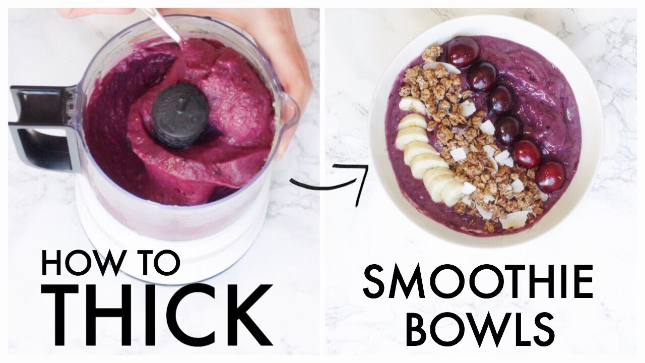 How to Make THICK SMOOTHIE BOWLS in a Food Processor | Thick Smoothie Bowl Without Expensive Blender