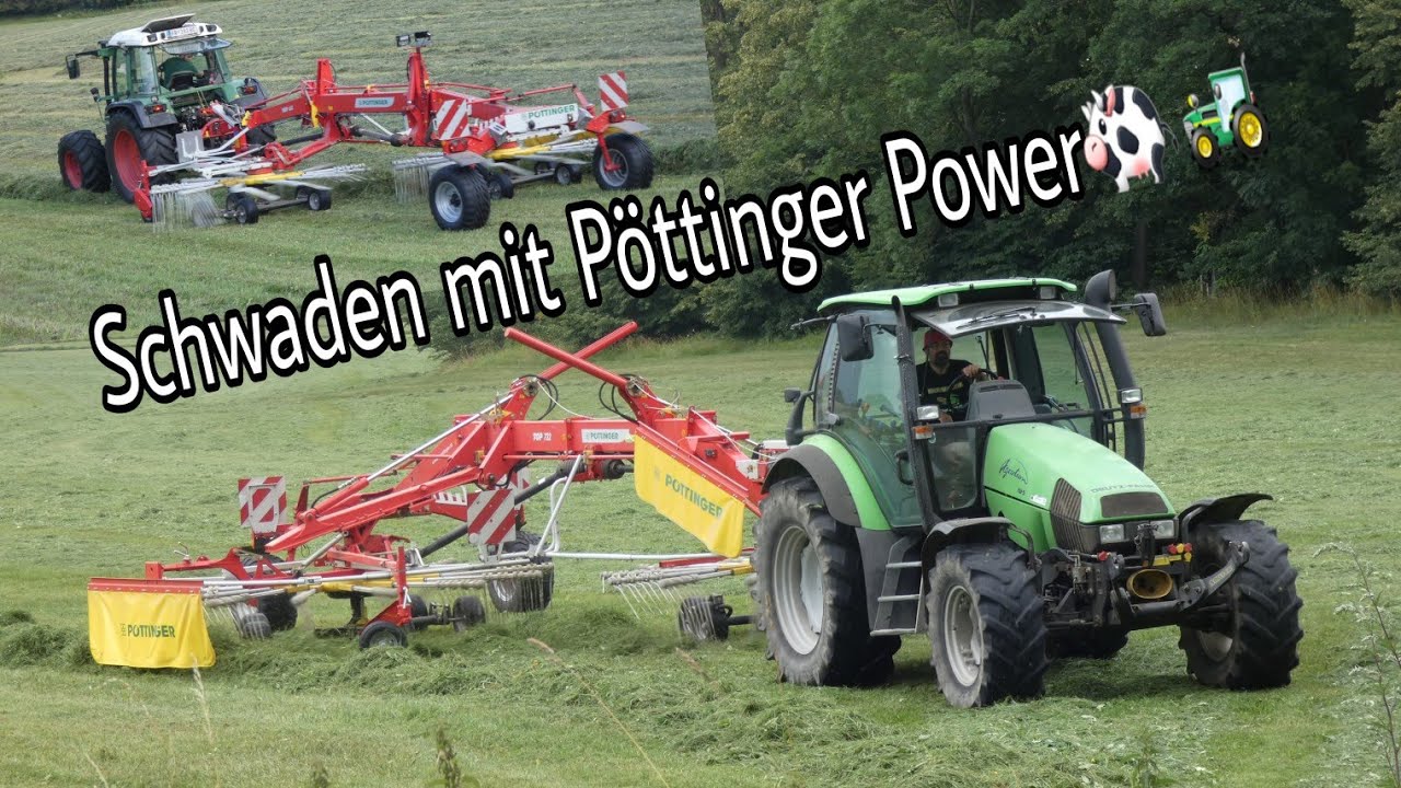3. Schnitt 2018 Schwaden | 2x Pöttinger Seitenschwader | Deutz, Fendt | Moareida Agrar