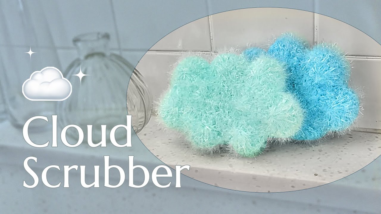 ☁둥둥 구름 수세미 뜨기☁ 코바늘로 만드는 왕초보 추천 수세미｜How to crochet cloud scrubb