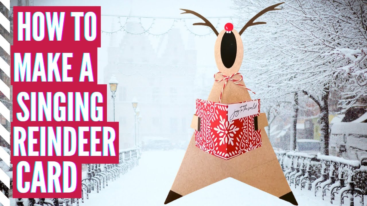 Large Singing Reindeer Teepee Card