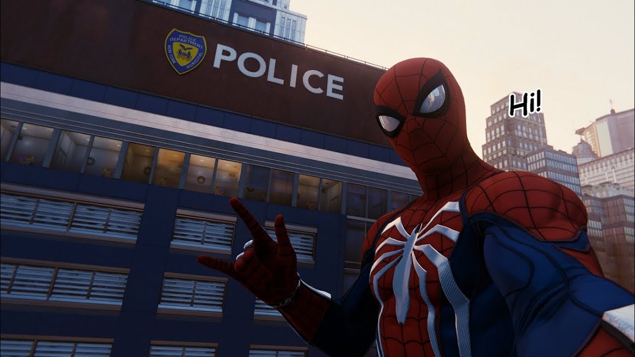 Все диалоги Человека-паука и Копа - Marvel's Spider-Man (PS4) [1080p60fps]