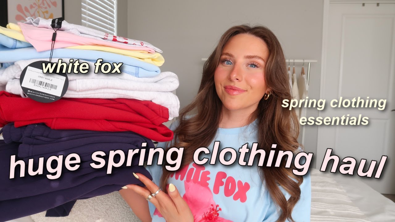 WHITE FOX SPRING TRY ON HAUL 🌸 spring wardrobe essentials! *trendy* (loungewear, tee's, + more)