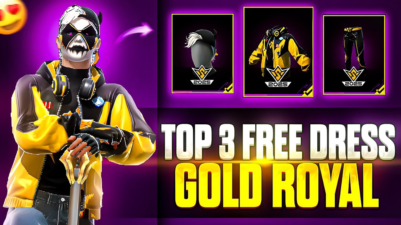 New 🤩 Gold Royal Bandal God Level Dress Combination LIKE M1NX | 😱 NO TUP UP ESS COMBINATION #ff 