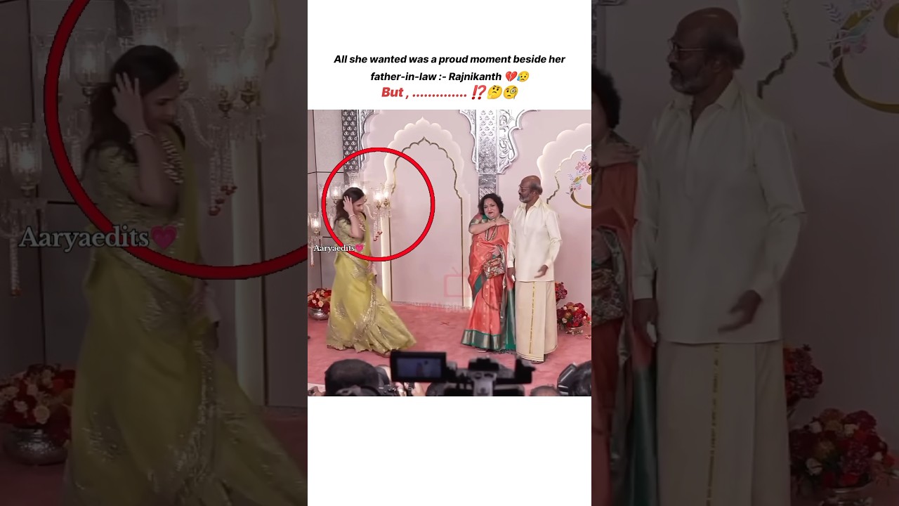 Rajinikanth's daughter-in-law wanted to stand beside but he moved away like a strict father-in-law🔥