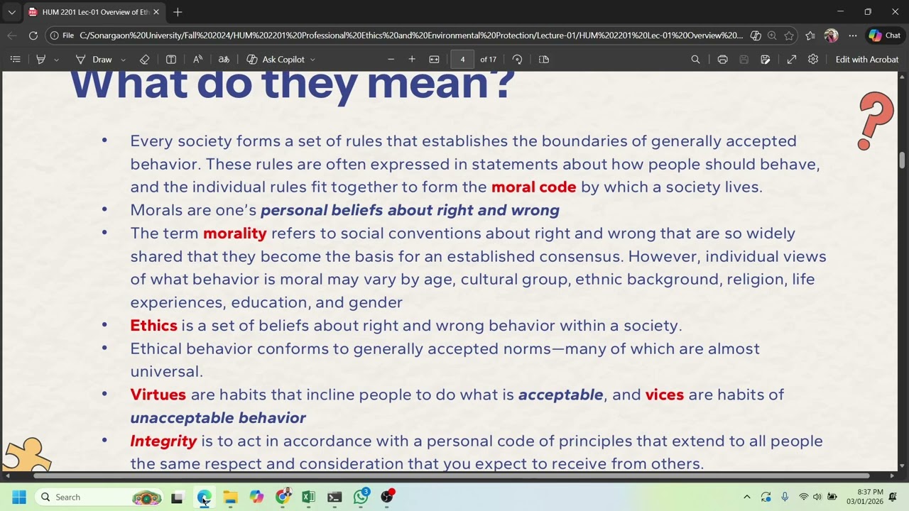 SU Spring26 HUM 2201 [Section 35F] Lecture 1: Introduction to Ethics and CSR