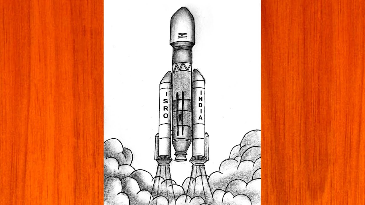 Chandrayaan 3 rocket drawing easy 🚀|| How to draw chandrayaan 3 rocket || Pencil drawing