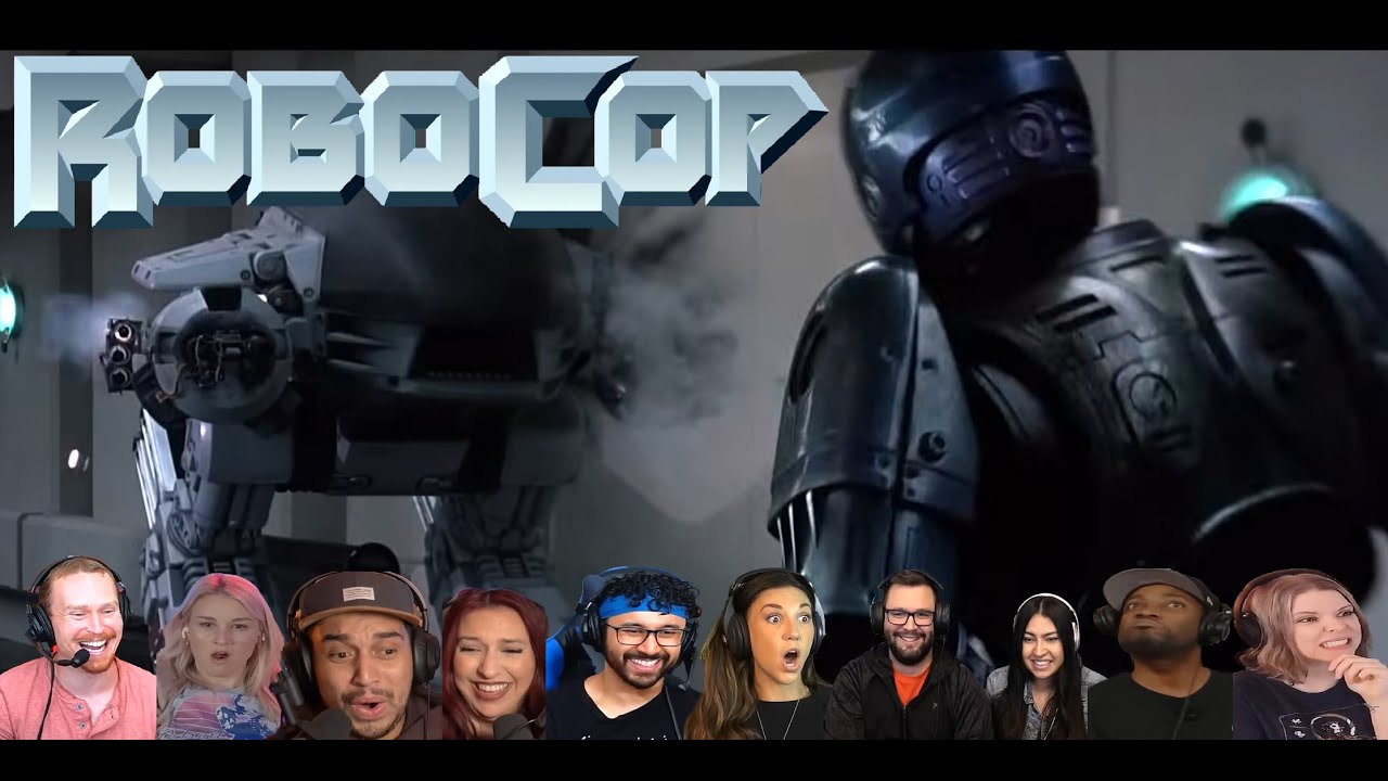 Top 8 YouTube Reactors CHEER ON Robocop (1988) | Iconic Robocop VS ED-209 Fight Scene Compilation!