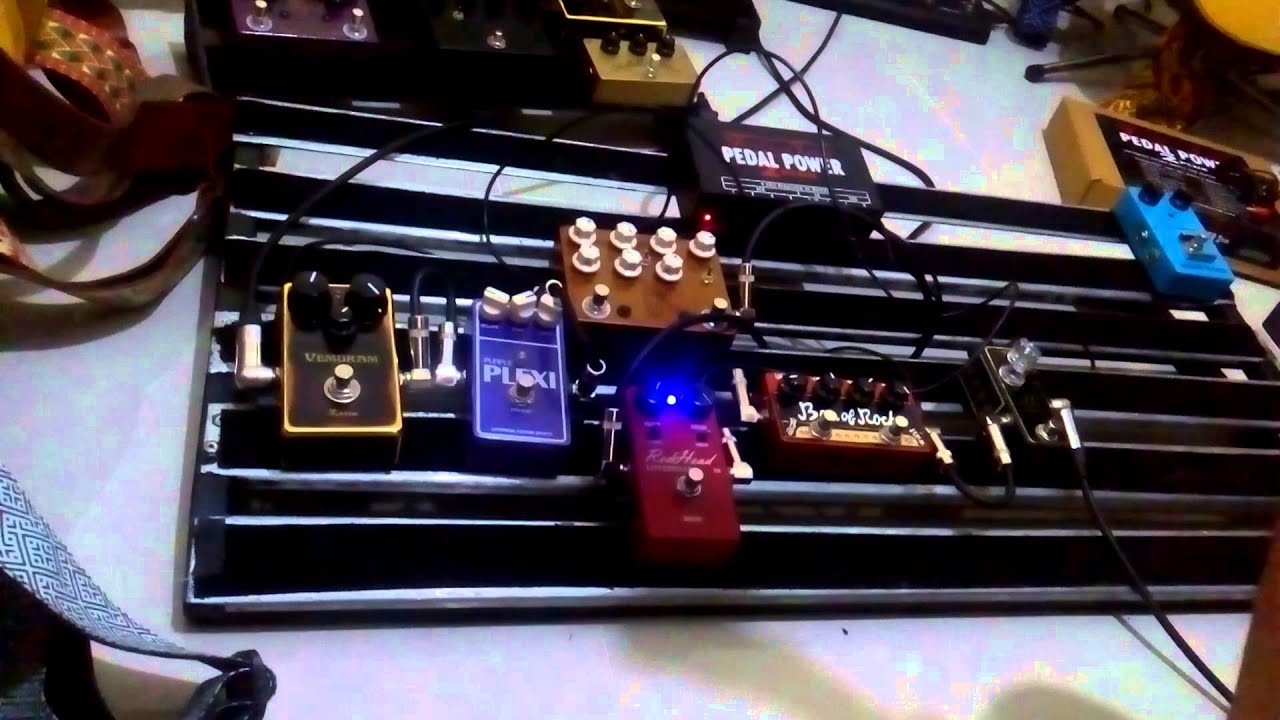 Xotic SL Drive, Box Of Rock HW, JHS Angry Charlie, Lovepedal Red Head & purple plexi, vemuram karen