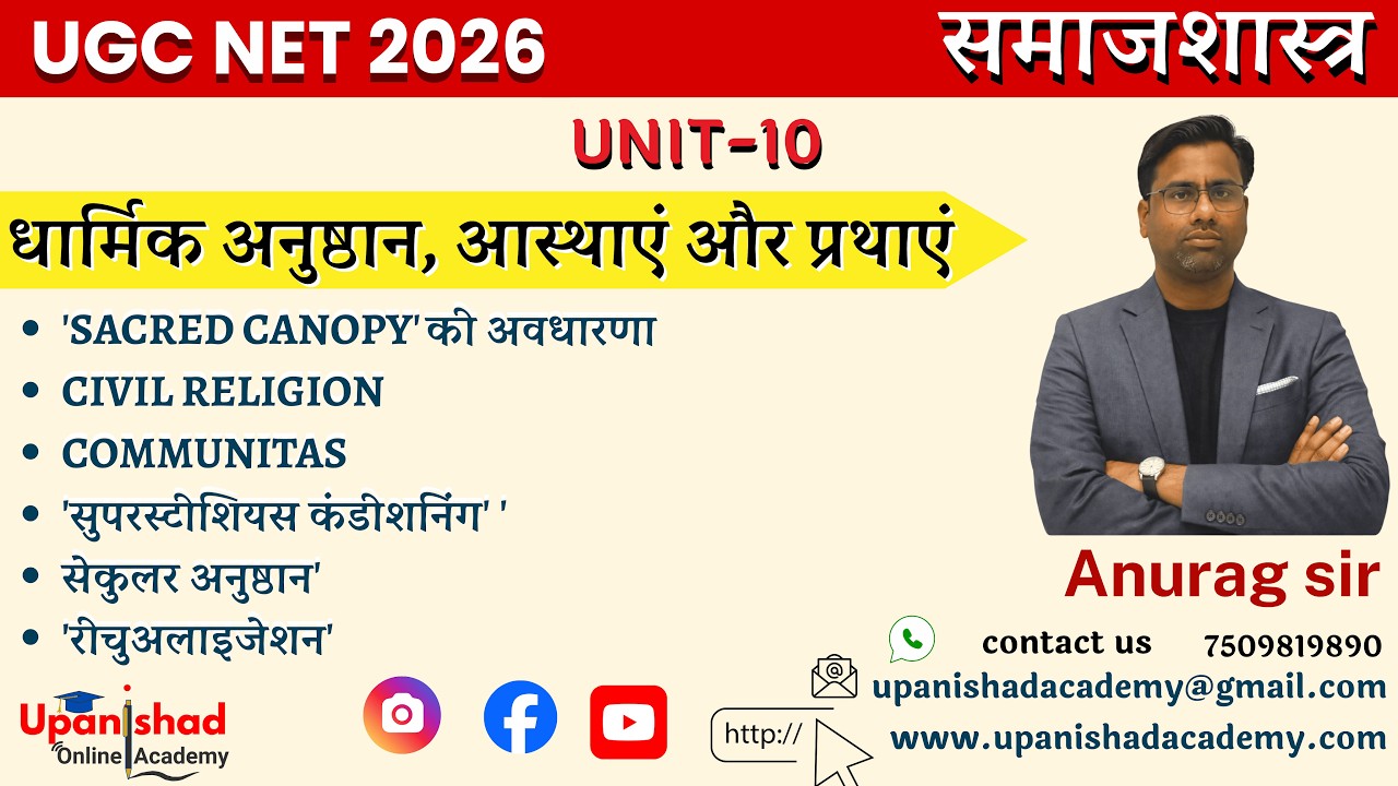 UGC NET Special: धार्मिक अनुष्ठान और प्रथाएँ (Complete Theory & MCQs) #ugcnet #sociology