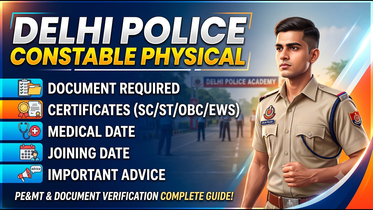 Delhi Police Constable Physical 2025 | Documents Required, Certificates, Medical Date, Admit Card