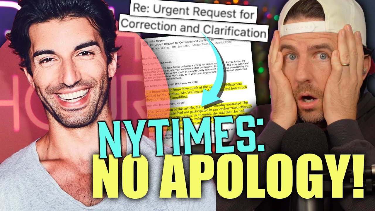 Blake Lively v Justin Baldoni UPDATE - NY Times Refuses To Apologize For Reckless Reporting!
